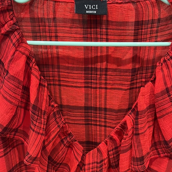 VICI Women’s Blouse Plaid - Picture 2 of 4